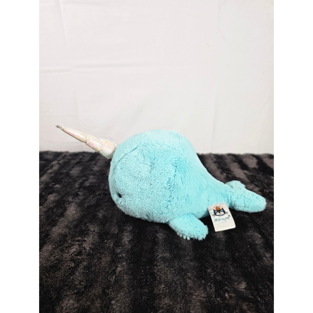 Jellycat Sea Sorbet Narwhal Blue Plush Iridescent Horn JCINC3502SH